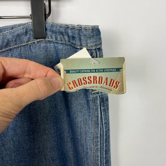 Crossroads | NWT Vintage Sears Chambray Lagenlook Wide Leg Pull On Pants - Picture 6 of 8